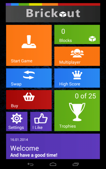 Brickout Android multiplayer flood game