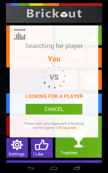 Brickout Android multiplayer flood game