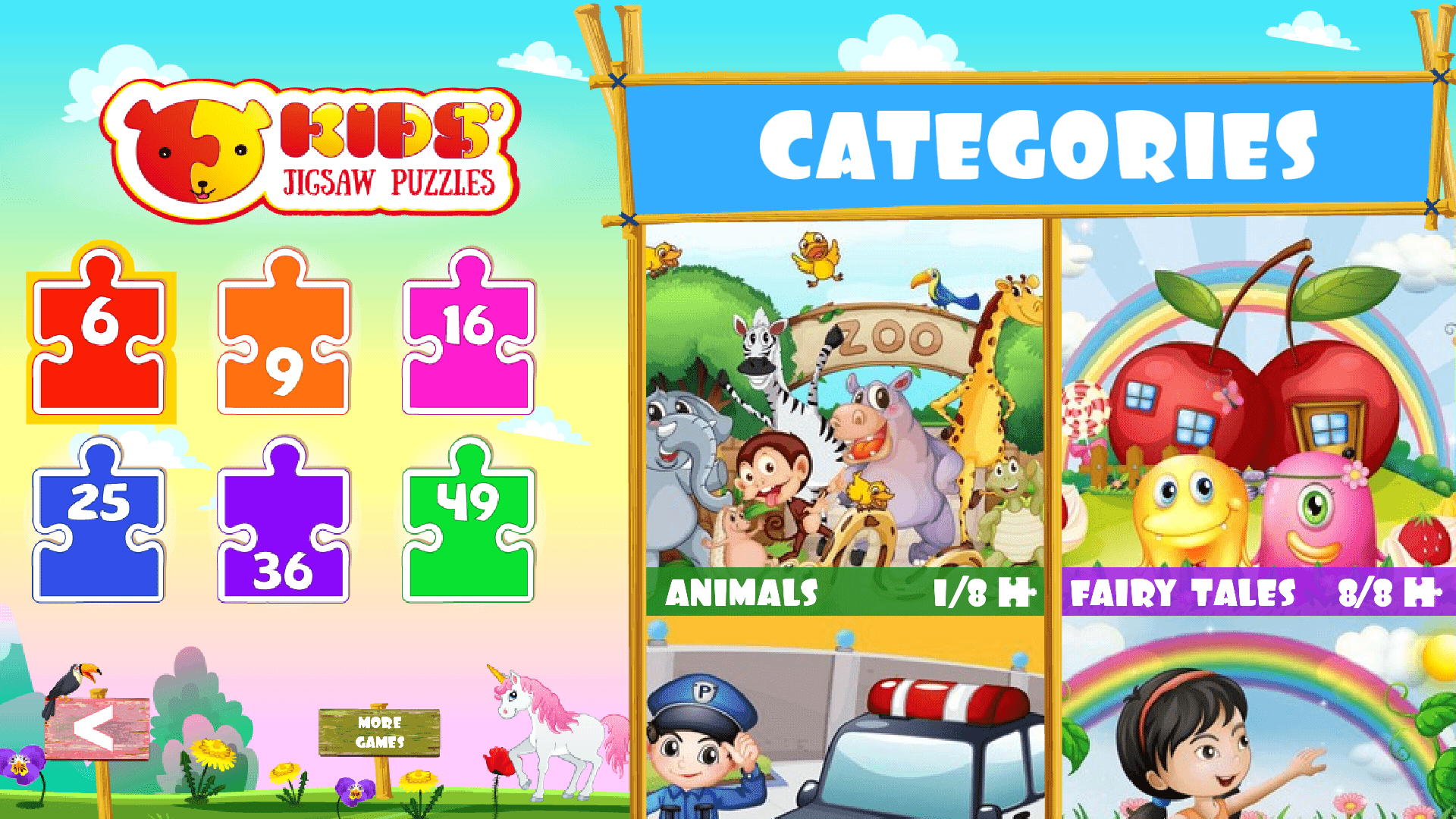 Puzzles for kids Android app